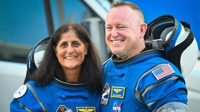 Astronauts Sunita Williams and Barry Butch Wilmore. Photo: INN